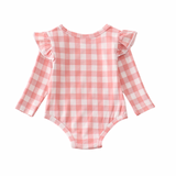 Pink Plaid Bamboo Onesie