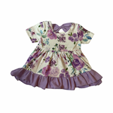 Purple Floral Ruffle Dress