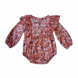 Orange Floral Ruffle Onesie