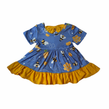 Blue Bee Print Dress