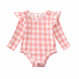 Pink Plaid Bamboo Onesie