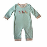 Mint Dog Applique Romper