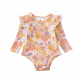 Mustard Floral Bamboo Onesie