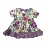 Purple Floral Ruffle Dress